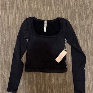 Altar'd State Revival Black Long Sleeve Workout Top